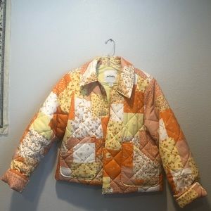 Quilted cotton jacket and skirt set